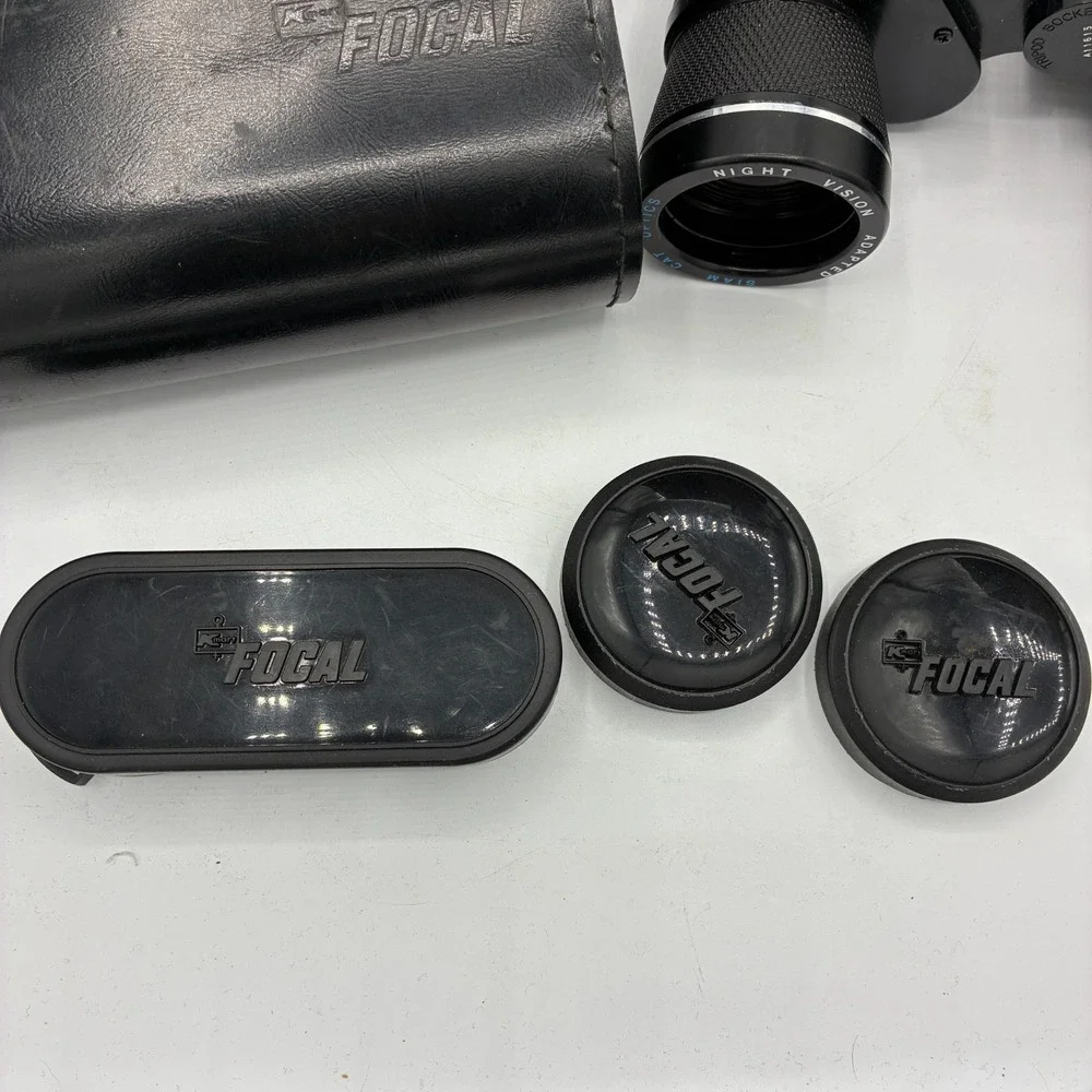 Vintage Focal Quick Focus Binoculars Siam Cat Optics w/ Case Japan